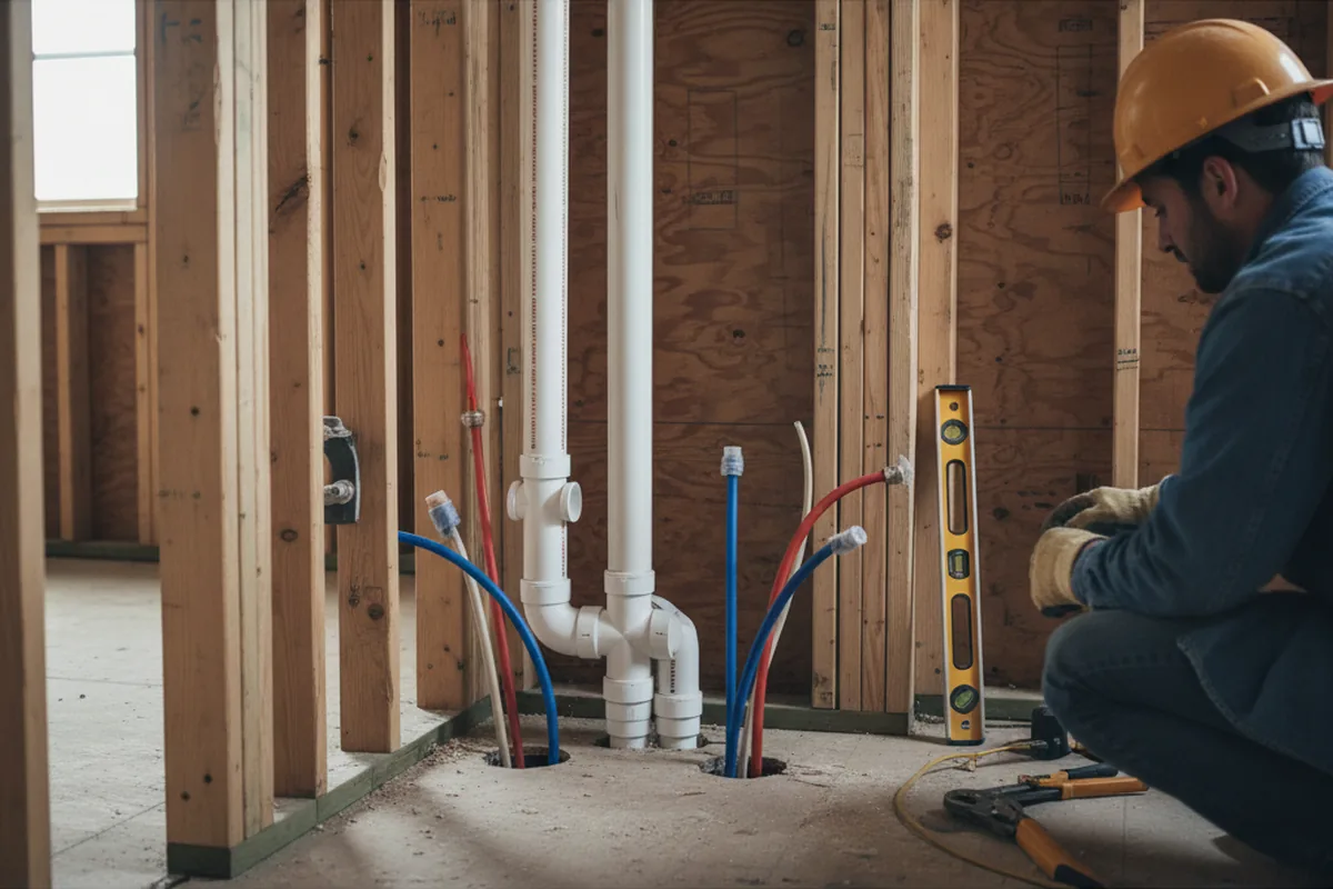 Drain and supply rough-in during Drain Cleaning in Ruffin